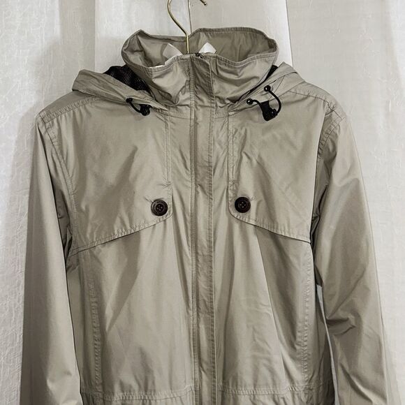 EMS L System Three Tan Lightweight Hooded Full Zip Rain Jacket - Picture 3 of 16